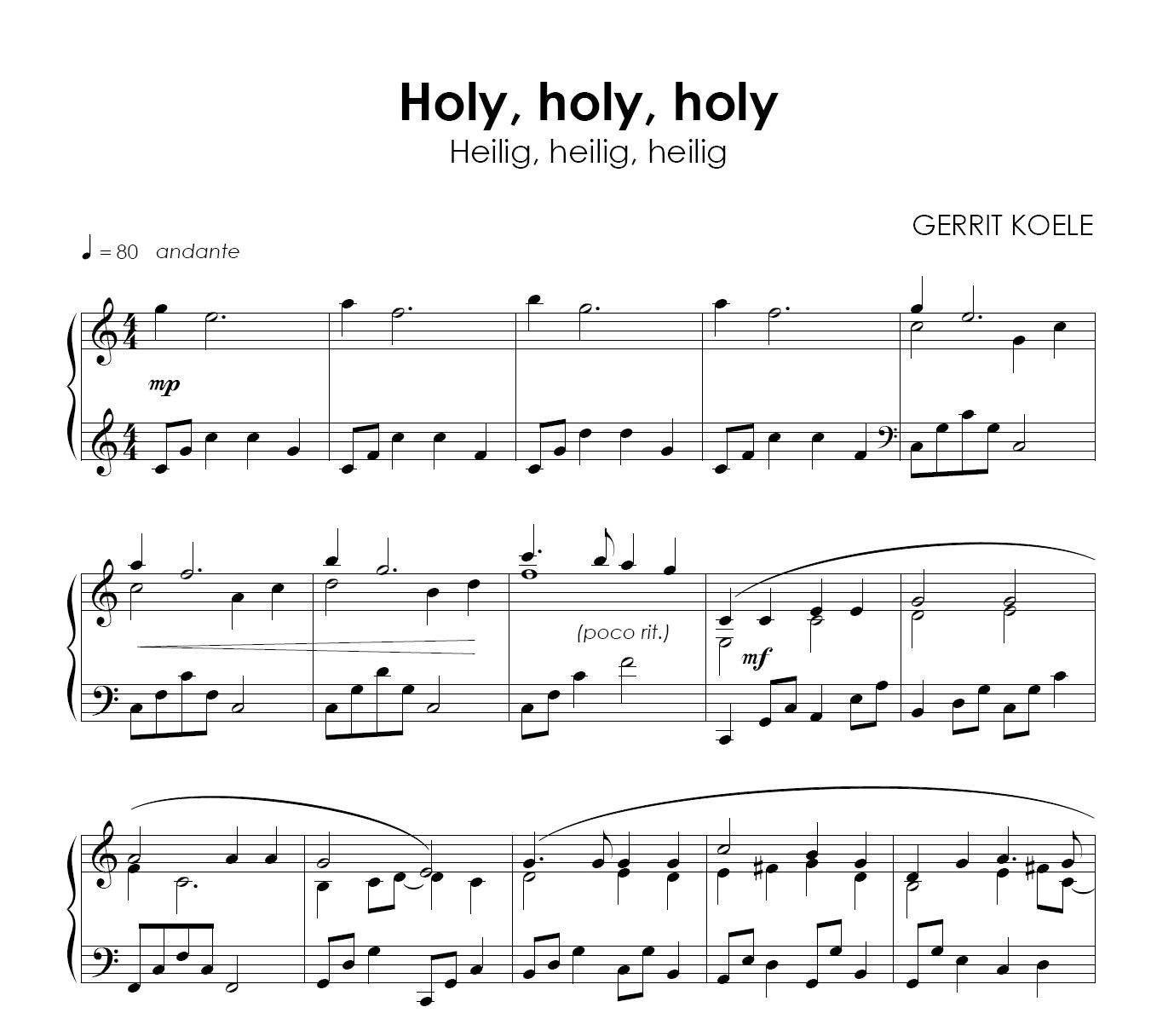 Koele Gerrit Hymns Voor Piano Deel Noten Piano Noten