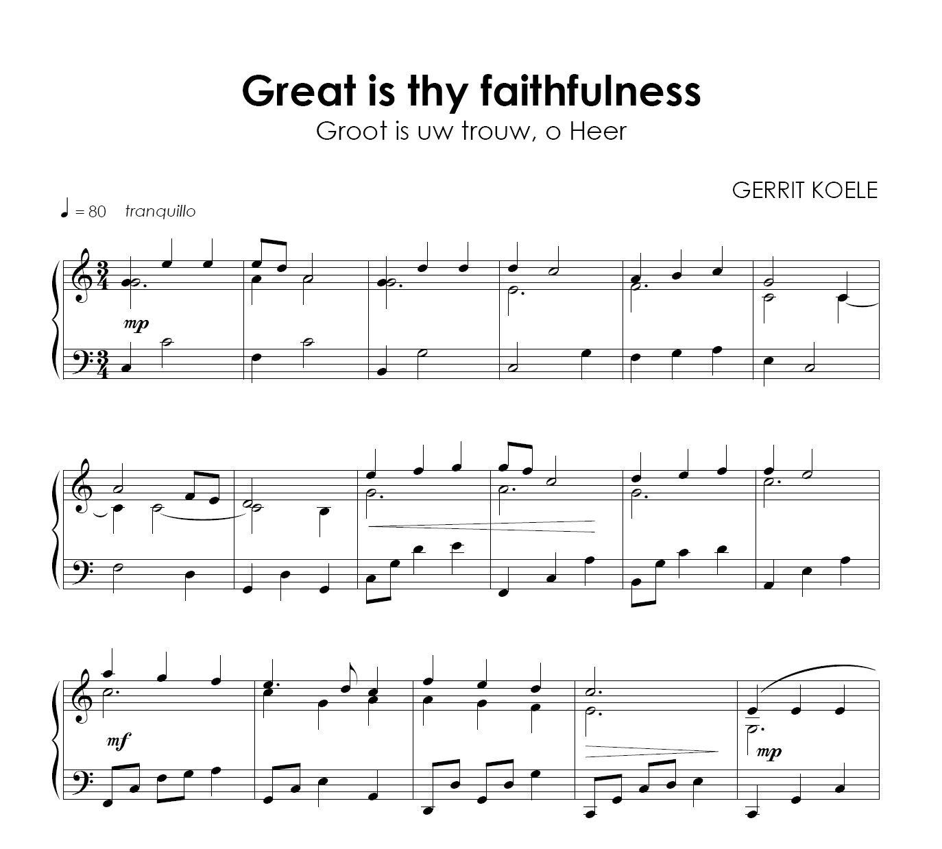 Koele Gerrit Hymns Voor Piano Deel Noten Piano Noten